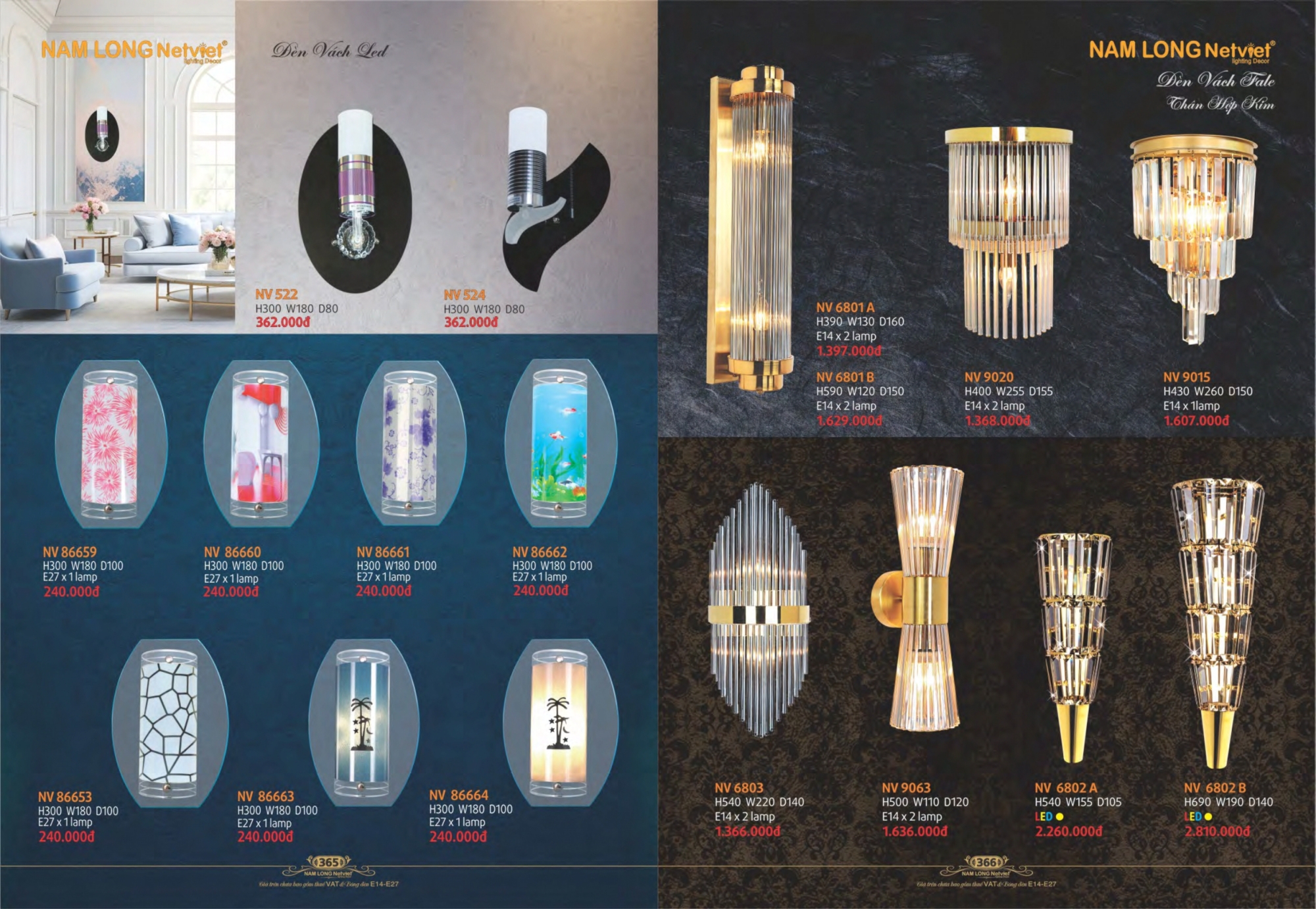 Bảng giá đèn trang trí Nam Long